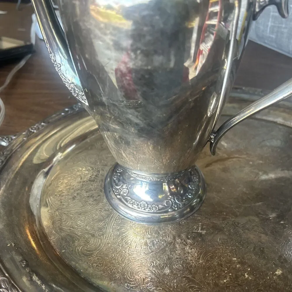 Rogers & Bro 2301 Coffee Pot 2304 Creamer 2303 Creamer & Platter Needs Cleaned